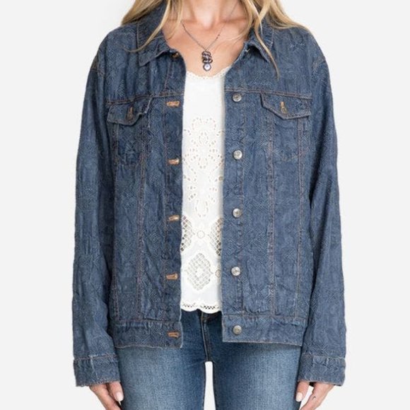 Johnny Was Jackets & Blazers - Johnny Was QIVA Embroidered Denim Jacket